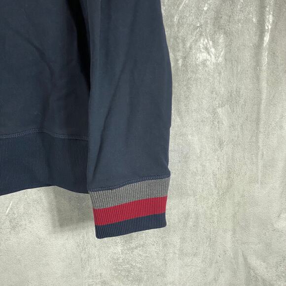 TOMMY HILFIGER Men's Navy Crewneck Slater Embroidered Logo Patch Sweatshirt SZ L - Picture 7 of 10